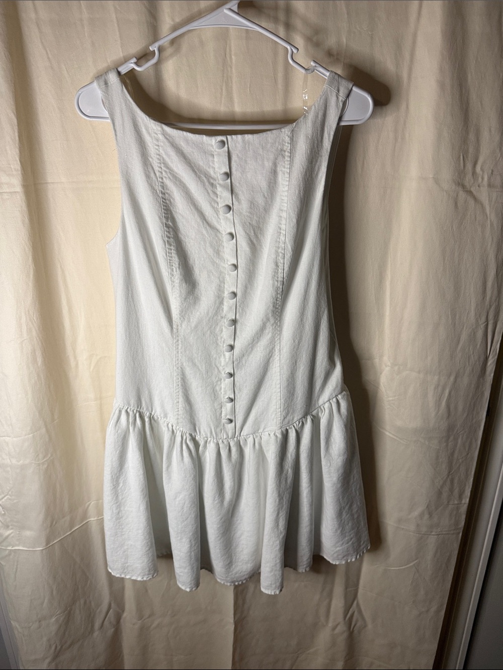 wild fable White Sleeveless Dress with Button-Back Detail